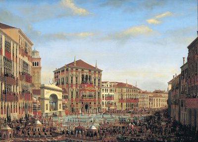 Napoleon I Presiding over a Regatta in Venice, 1807 by Giuseppe Borsato